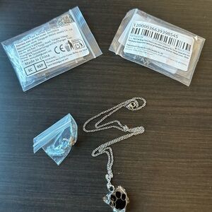 Silver Paw Pendant Necklace | Pack of 3 | Pet or Mascot